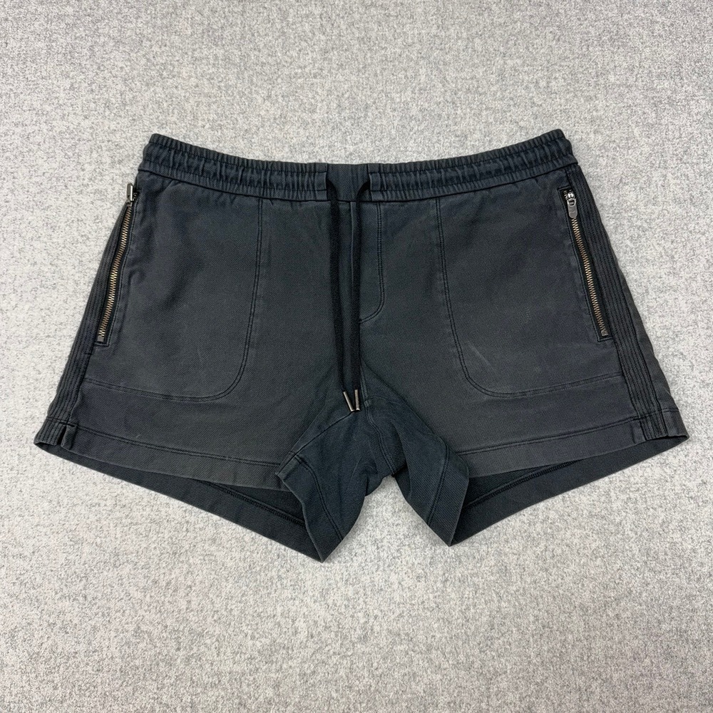 Athleta | Casual Shorts | Size 8 | Gray | Drawstring Zipper Pockets Ribbed Sides